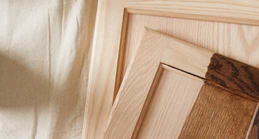 a cabinet door with stain